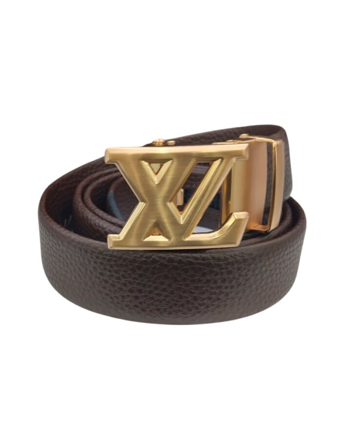 Cinturón Louis Vuitton Marrón con Hebilla Icónica Dorada